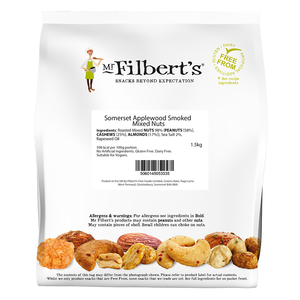 Gourmet Jar - Somerset Applewood Smoked Mixed Nuts - Mr Filbert's Fine Foods